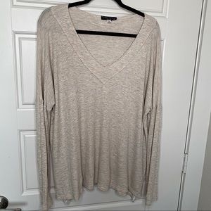 FINAL TOUCH CREAM WAFFLE COZY KNIT PULLOVER SM